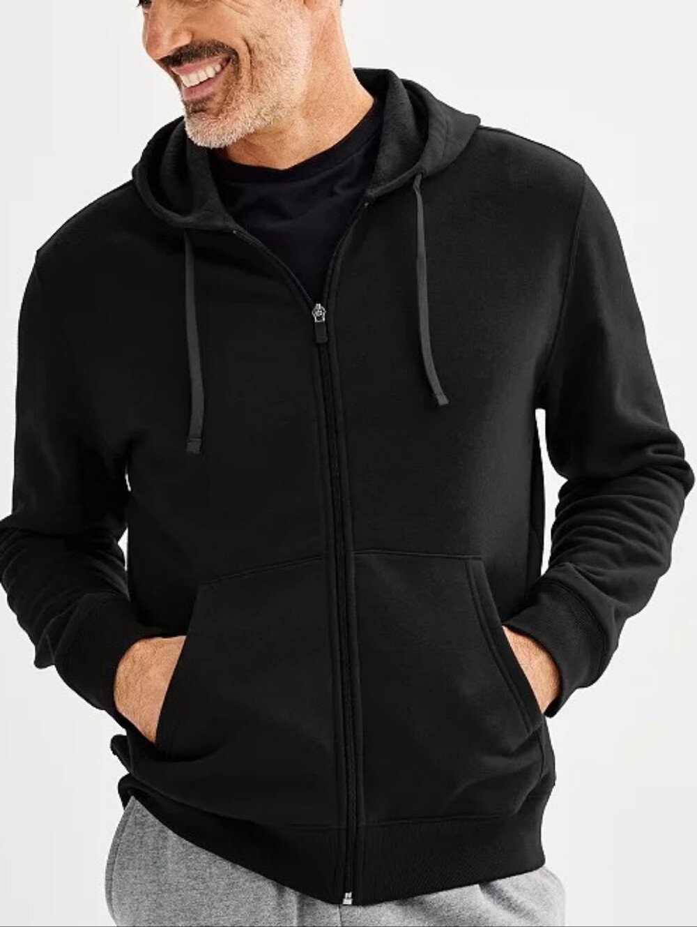tek gear Men's Black Full-Zip Hoodie Sweater
